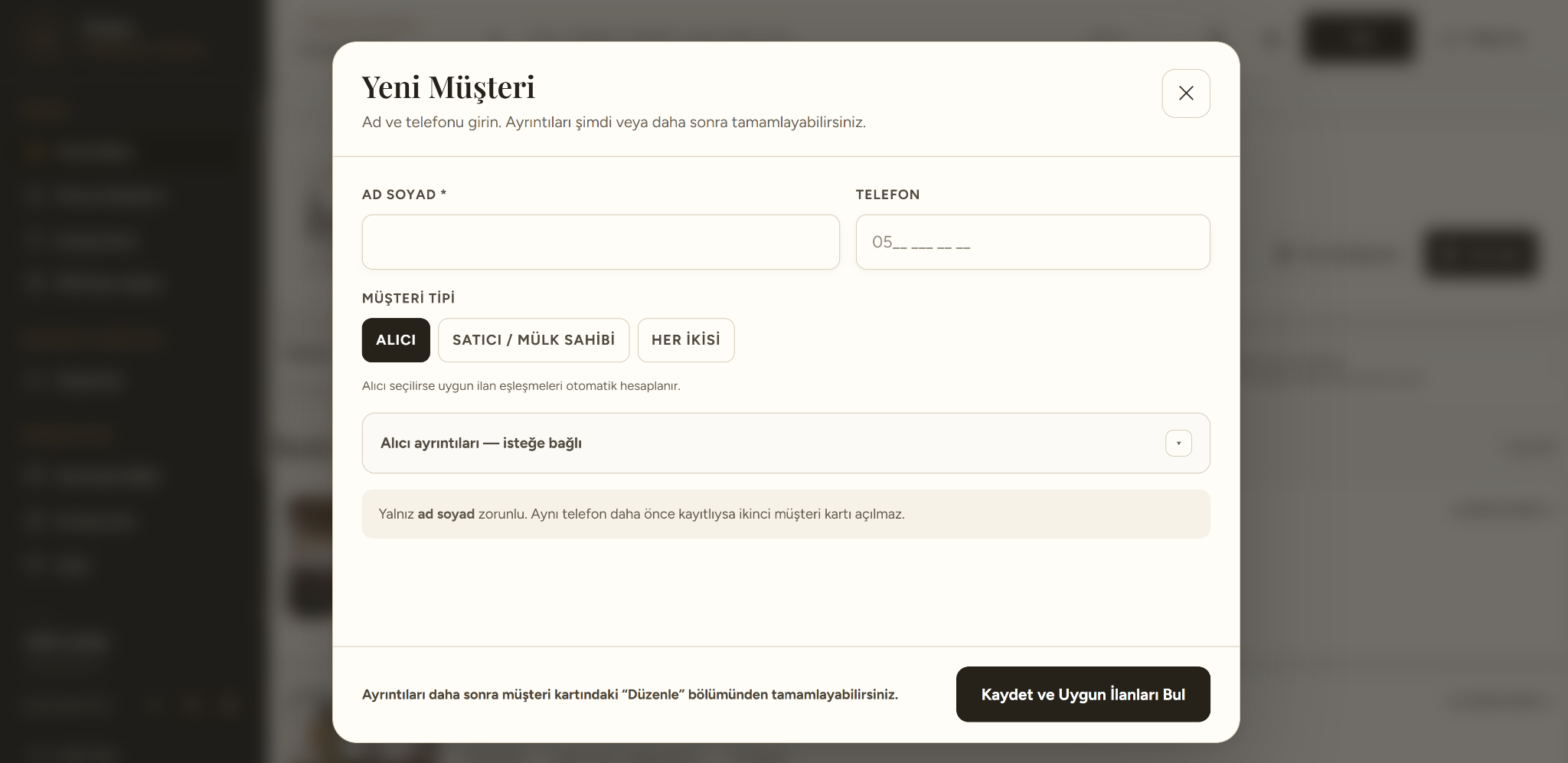 KonutAğı yeni müşteri ekranı